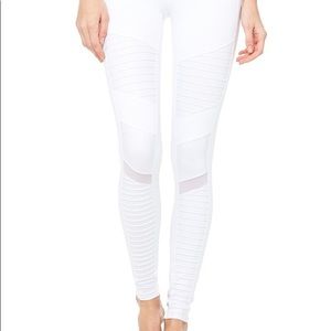ALO White Moto Leggings XS